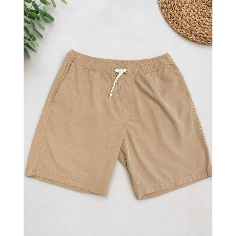 Fair Harbor The One Short Mens Large Khaki Lined Hybrid Swim Stretch Shorts